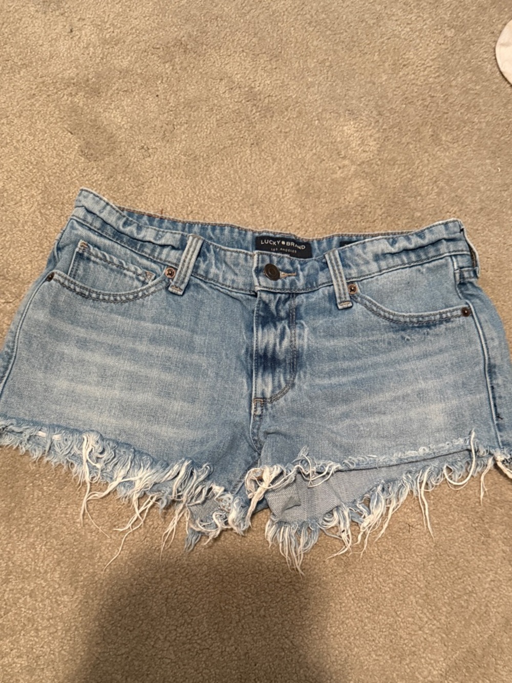 Lucky Brand Light Blue Frayed Denim Cutoff Shorts